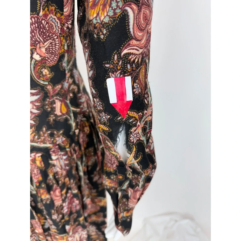 Ulla Johnson Celia Paisley Collared Dress Size Medium - Picture 6 of 7